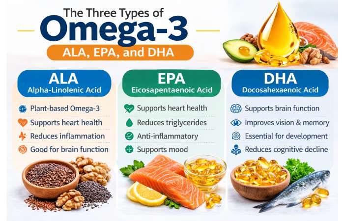 The Three Types of Omega-3: ALA, EPA, and DHA